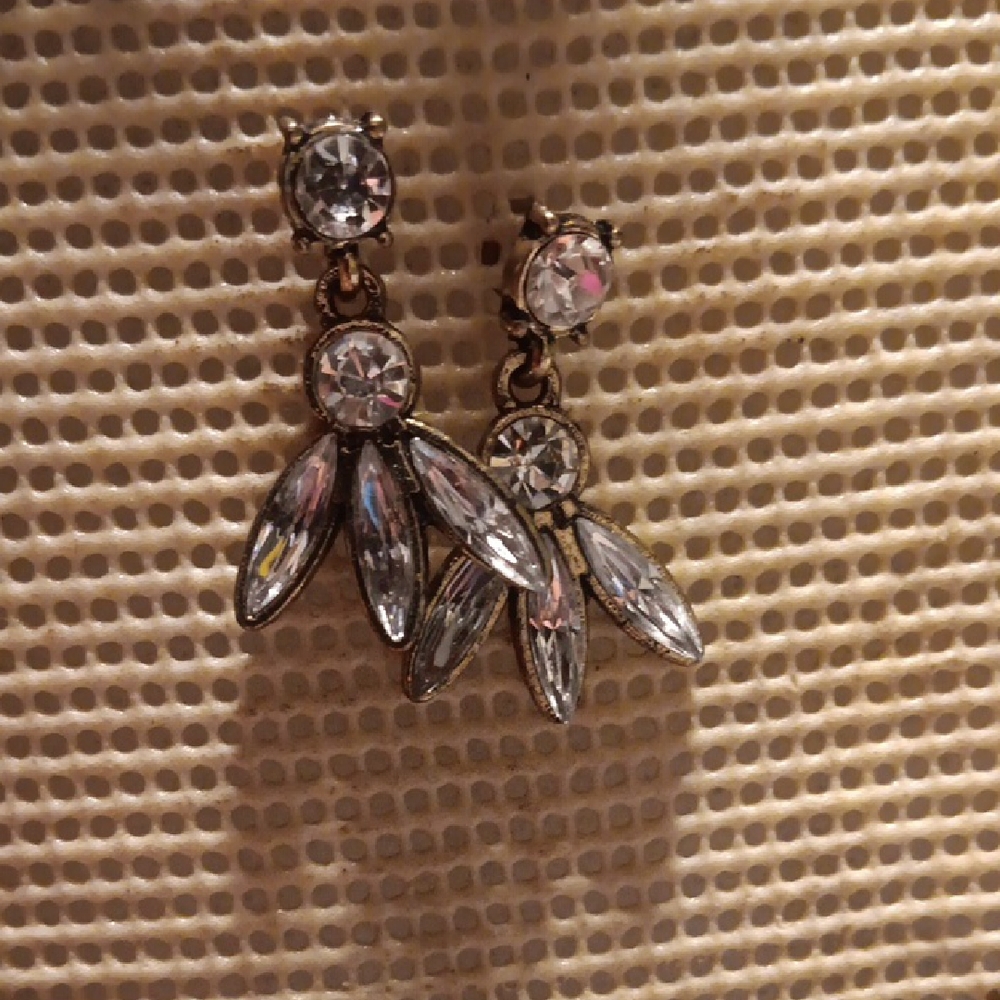 Elegant Gold and Silver Crystal Drop Earrings